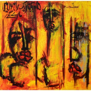 A. S. Rind, Untitled, 36 x 36 Inch, Acrylic on Canvas, Figurative Painting, AC-ASR-132